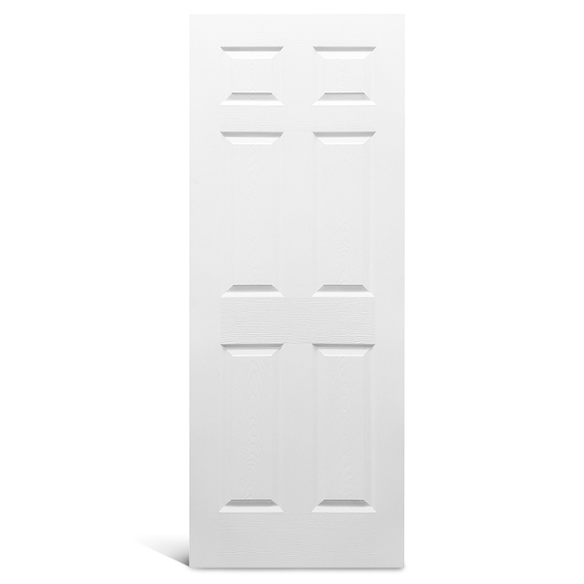 Puerta moldeada prepintada texturizada de 6 paneles