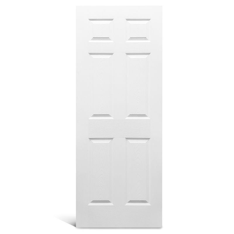 Puerta moldeada prepintada texturizada de 6 paneles
