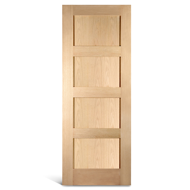 4 puertas Shaker de roble de panel plano