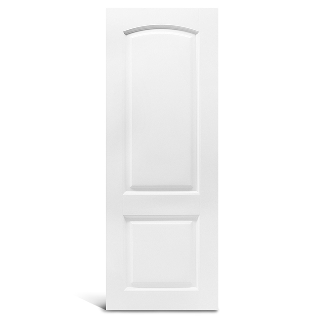 Puerta moldeada imprimada lisa con parte superior redonda de 2 paneles