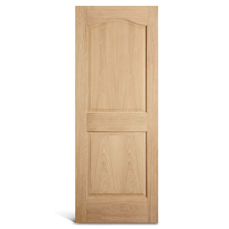 Puerta de panel de roble superior de arco de 2 paneles