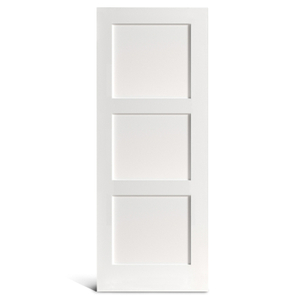 Cuadrado de 3 paneles planos con puerta Shaker vertical imprimada