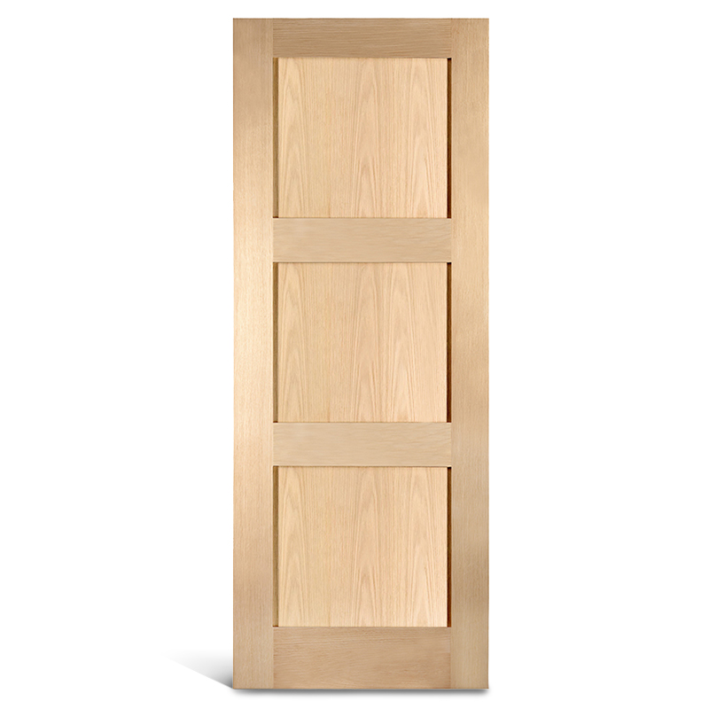 3 puertas Shaker de roble de panel plano