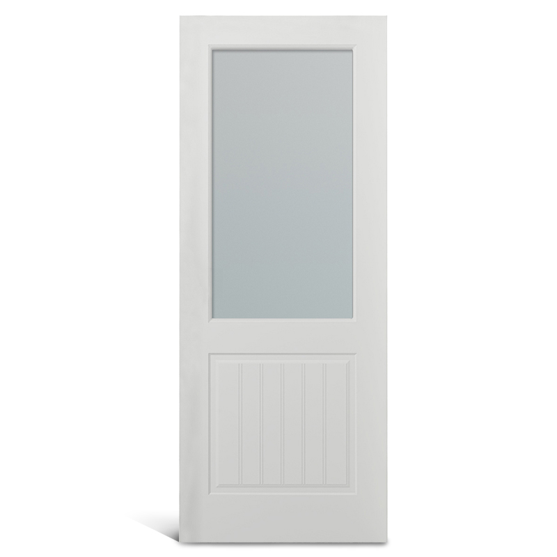 Puerta moldeada de PVC de vidrio superior cuadrado de 2 paneles