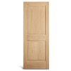 Puerta de panel de roble con parte superior cuadrada de 2 paneles