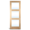 Puerta francesa de vidrio de roble 3 Lite