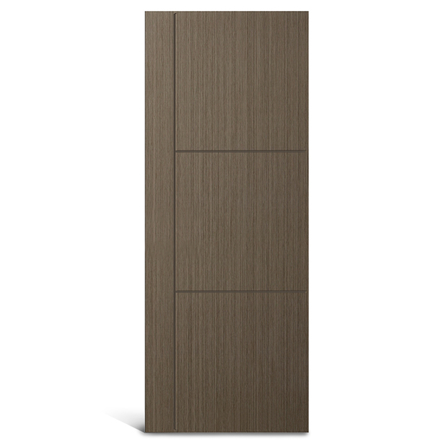 3 paneles iguales con 1 panel vertical Puerta moldurada de PVC ranurada