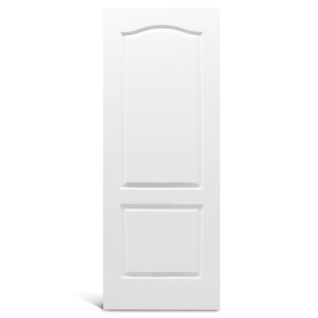 Renovación interior de puerta moldeada con imprimación texturizada en arco de 2 paneles