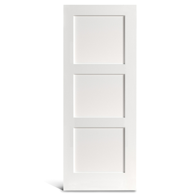 Cuadrado de 3 paneles planos con puerta Shaker vertical prepintada