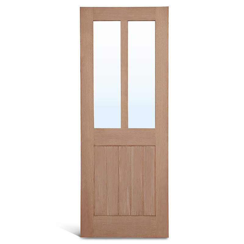 3 plafones cuadrados con puerta Shaker de vidrio vertical roble