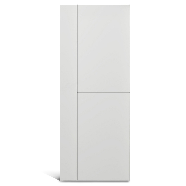 2 paneles iguales con 1 panel vertical Puerta moldurada de PVC ranurada