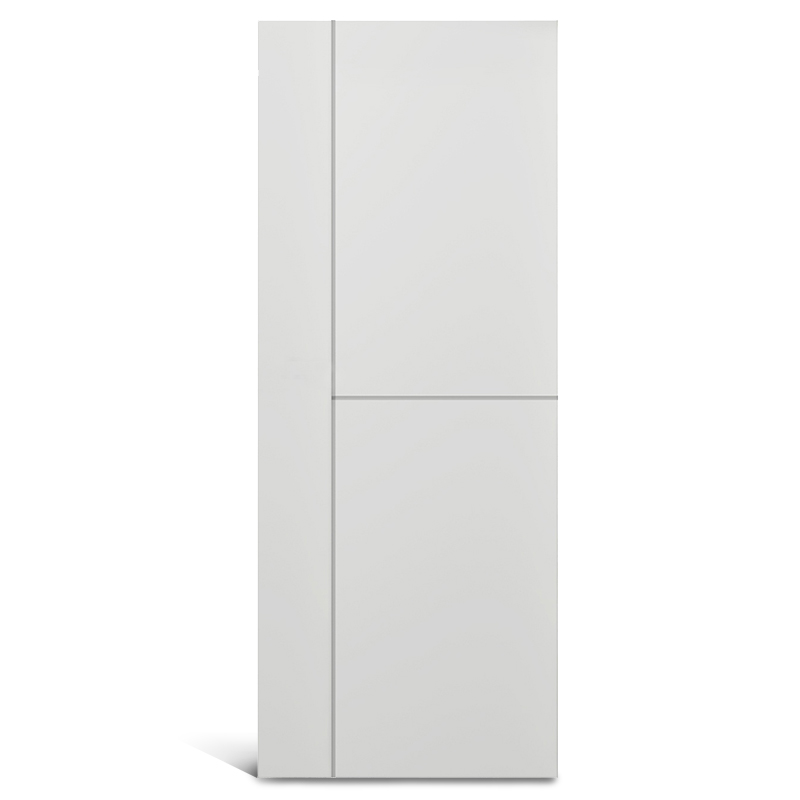 2 paneles iguales con 1 panel vertical Puerta moldurada de PVC ranurada
