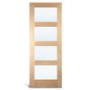 Puerta francesa de vidrio de roble 4 Lite