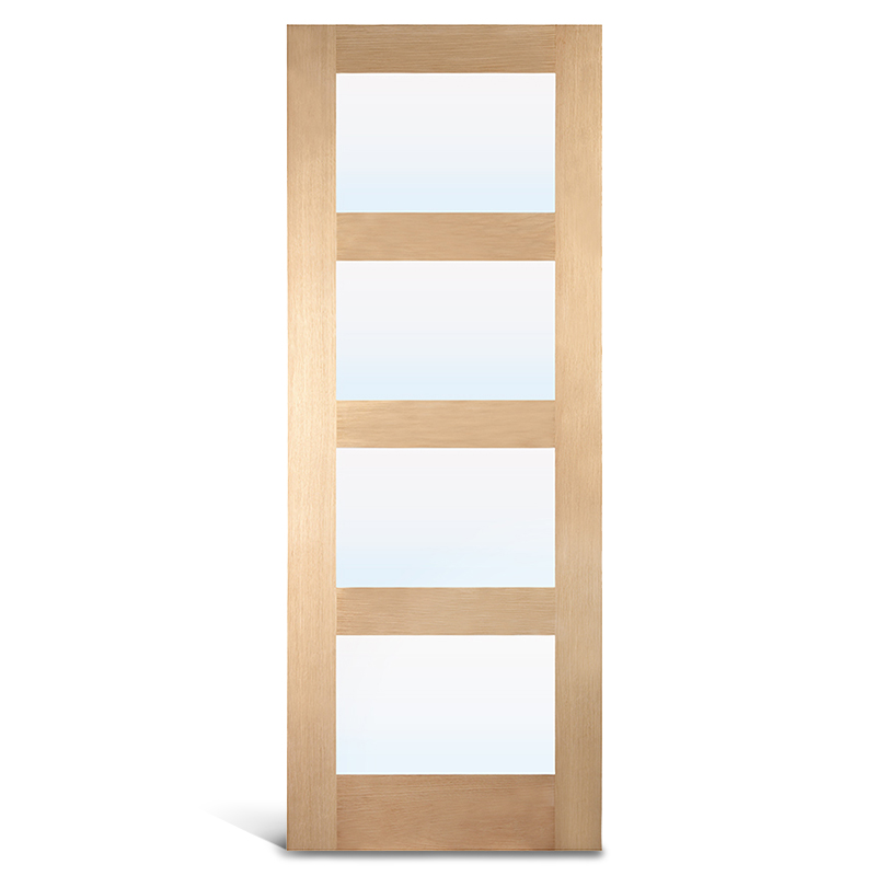 Puerta francesa de vidrio de roble de 4 Lite