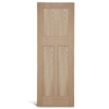 3 paneles planos verticales con puerta Shaker cuadrada de roble