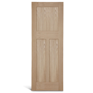 3 paneles planos verticales con puerta Shaker cuadrada de roble