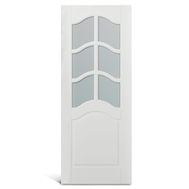 Puerta moldeada de PVC de vidrio con parte superior de arco de 7 lite