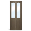 Armario interior con puerta plegable de PVC y vidrio con arco de 4 paneles
