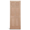 Puerta de panel de roble de 6 paneles
