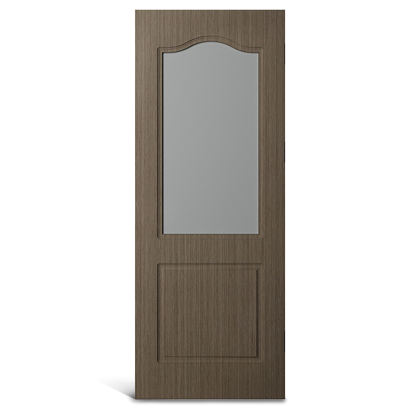 Puerta moldeada de PVC de vidrio superior con arco de 2 paneles