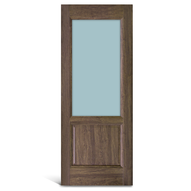 Puerta de panel de PVC de vidrio de 2 paneles