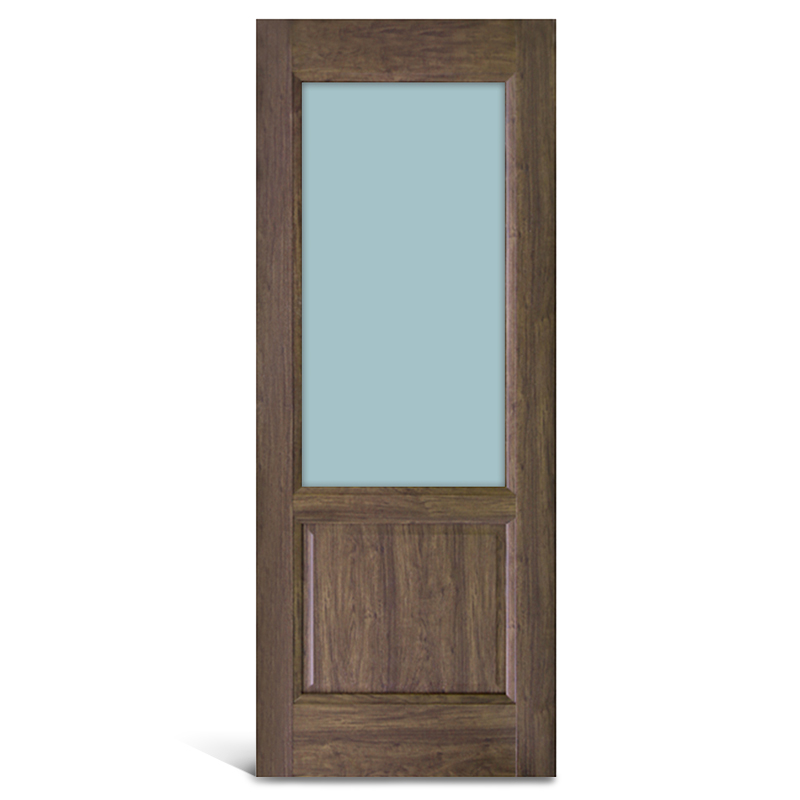 Puerta de panel de PVC de vidrio de 2 paneles