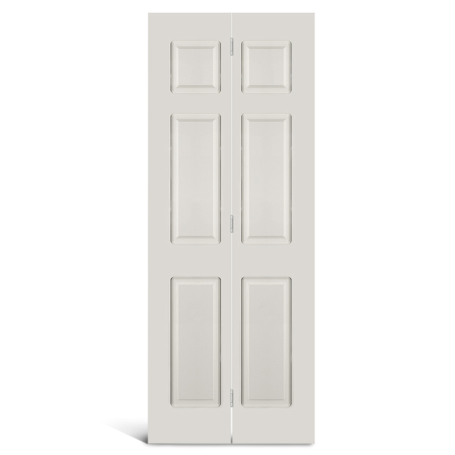 Puerta plegable de PVC con parte superior cuadrada de 6 paneles