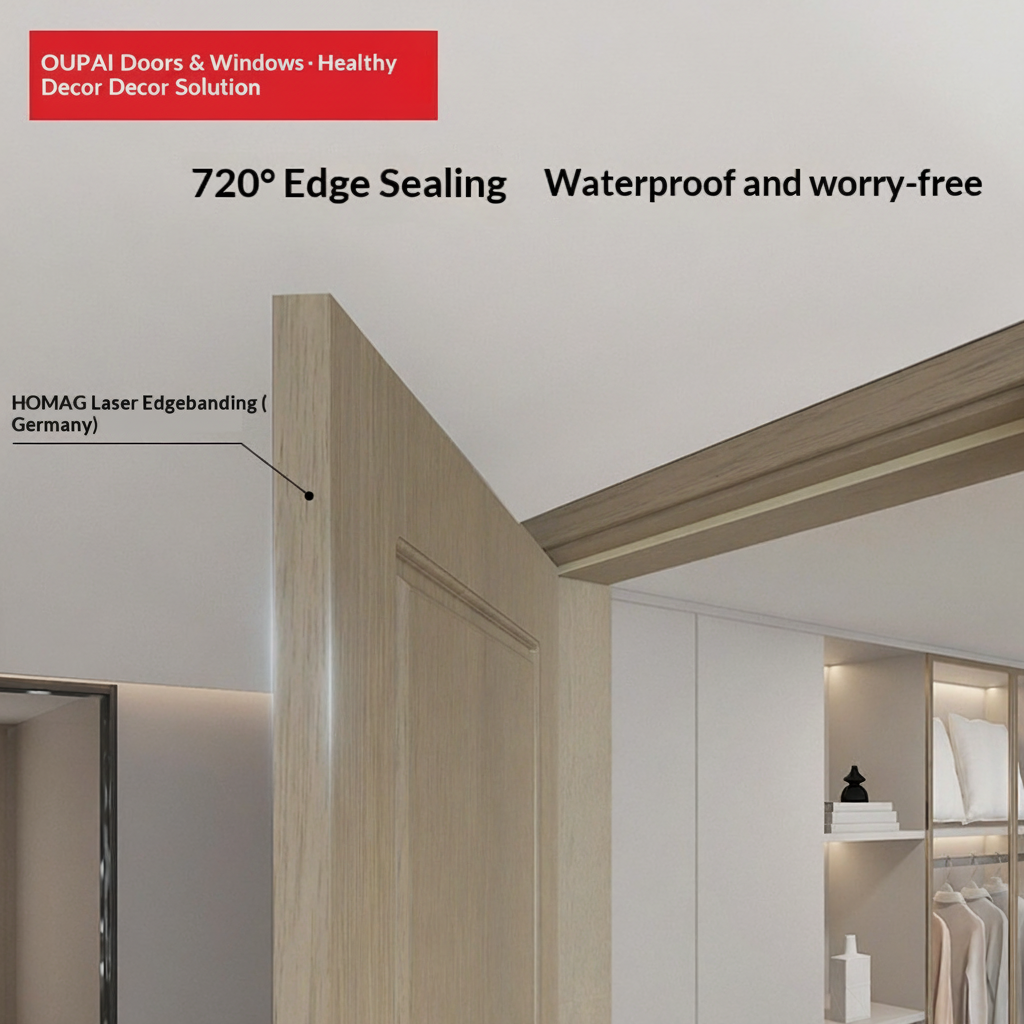 Certificado CE Saso GOST-R de puerta de madera MDF de PVC Oupai