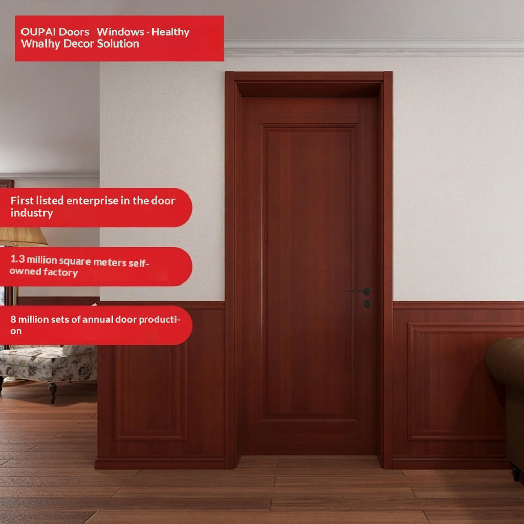 Certificado CE Saso GOST-R de puerta de MDF de madera pintada Oupai