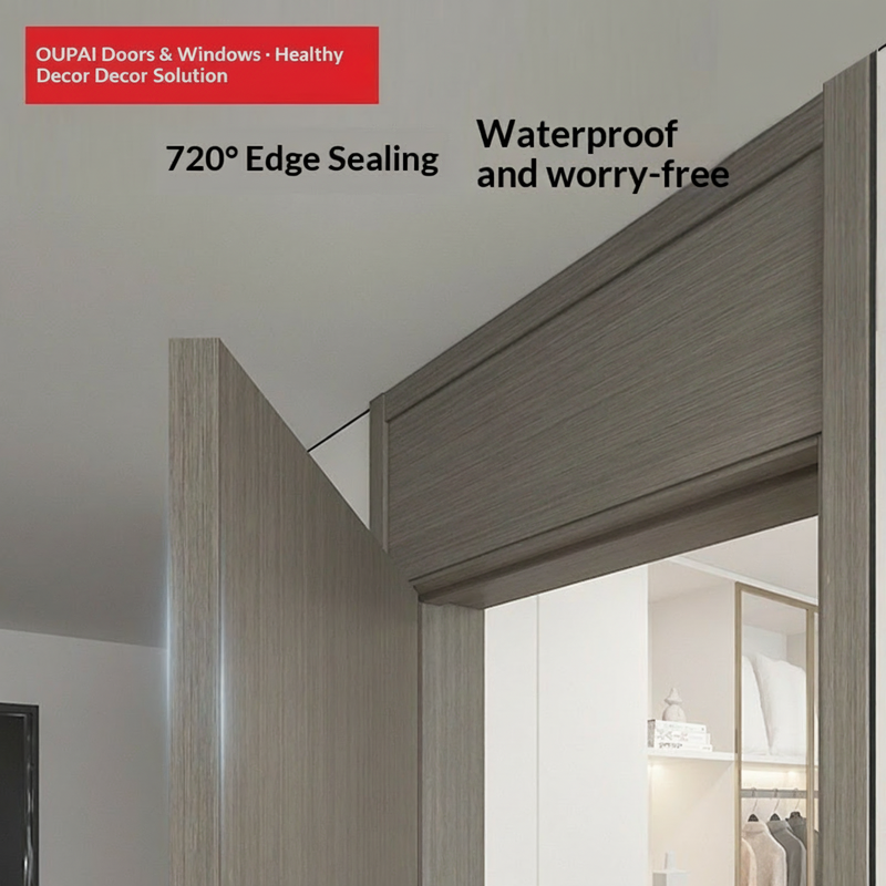 Certificado CE Saso GOST-R de puerta de madera MDF de PVC Oupai