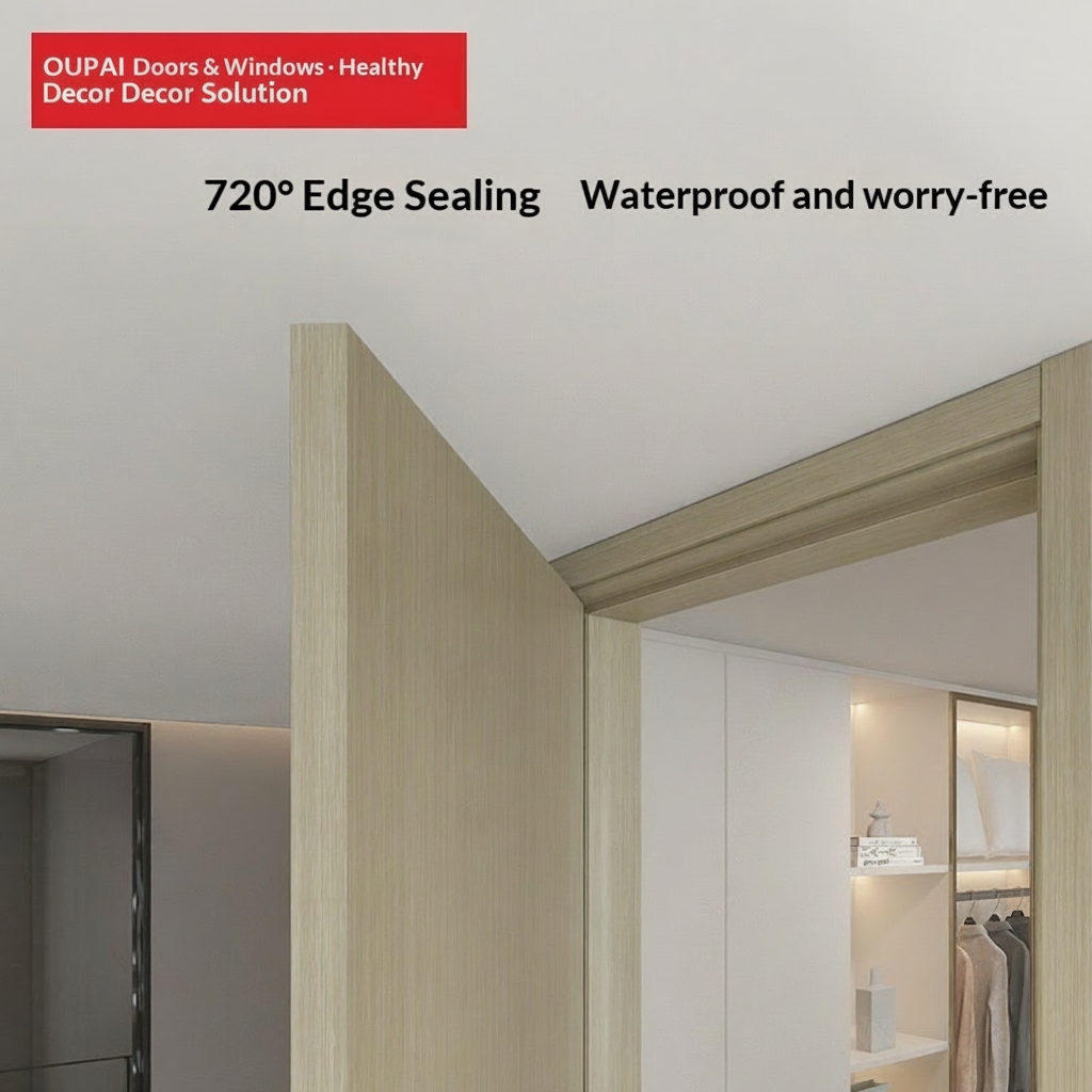 Certificado CE Saso GOST-R de puerta de madera MDF de PVC Oupai