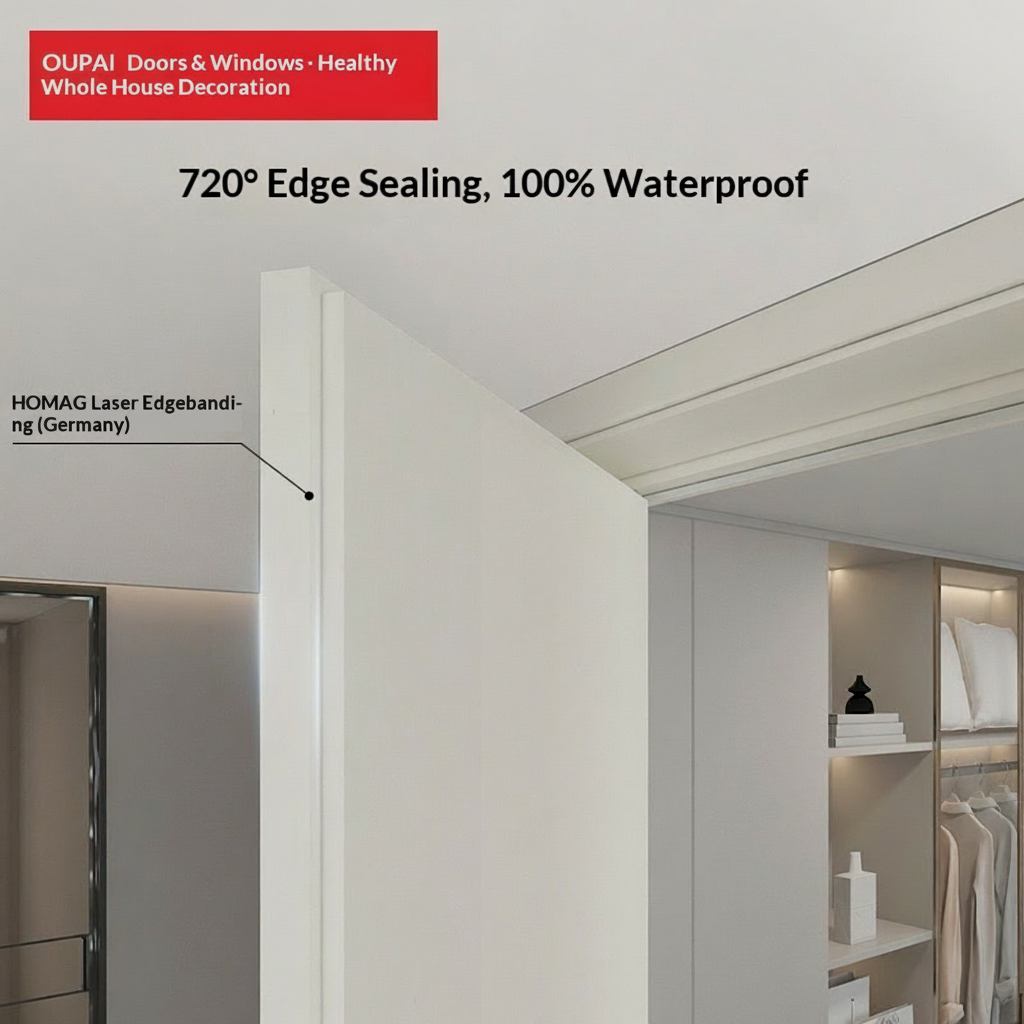 Certificado CE Saso GOST-R de puerta de madera MDF de PVC Oupai