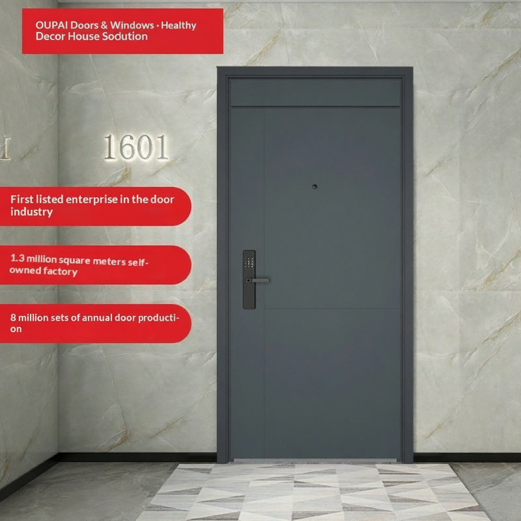 Puerta de seguridad de entrada de acero Oupai FSC CE Saso GOST-R autenticar