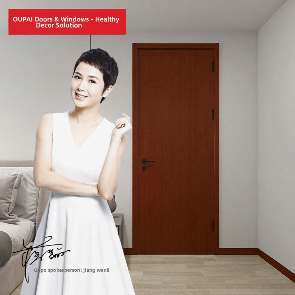Certificado CE Saso GOST-R de puerta de MDF de madera pintada Oupai